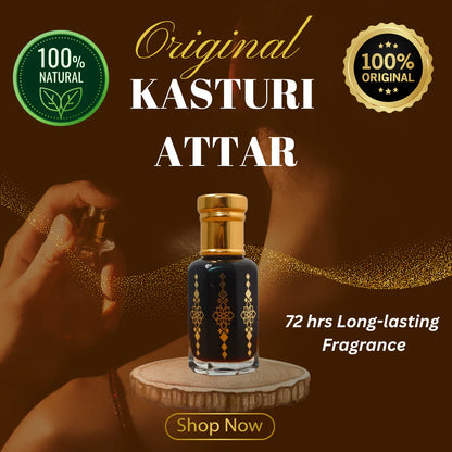 Original Kasturi Attar | 72 Hours Longest Lasting Attar | Pack of 2 | 15ML + 15ML