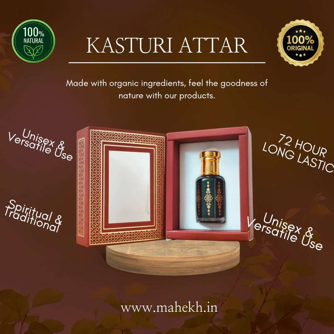 Original Kasturi Attar | 72 Hours Longest Lasting Attar | Pack of 2 | 15ML + 15ML