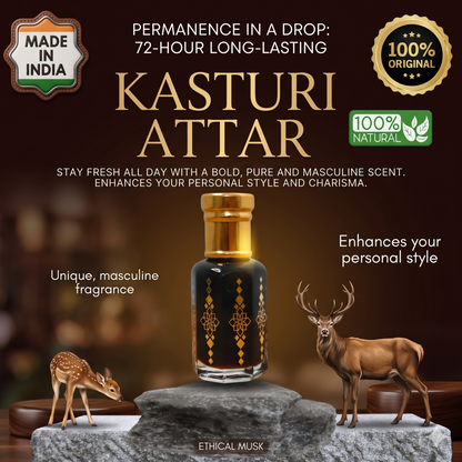 Original Kasturi Attar | 72 Hours Longest Lasting Attar | Pack of 2 | 15ML + 15ML