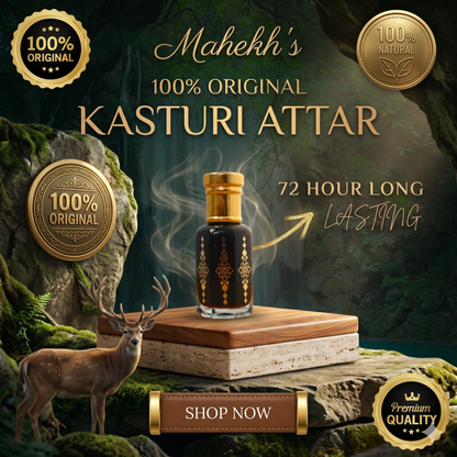 Original Kasturi Attar | 72 Hours Longest Lasting Attar | Pack of 2 | 15ML + 15ML
