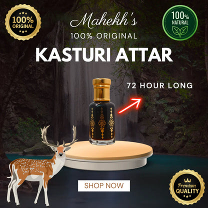 Original Kasturi Attar | 72 Hours Longest Lasting Attar | Pack of 2 | 15ML + 15ML